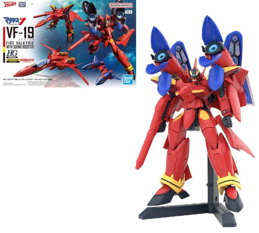 Bandai HG VF-19 Custom Fire Valkyre W/sd Boostr
